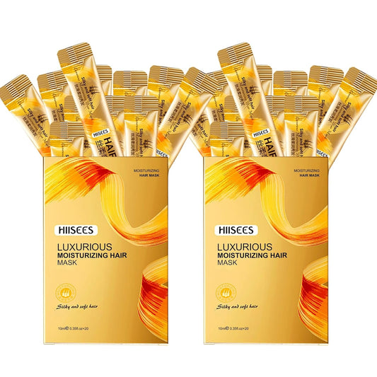 40PCS Mini Hair Mask (10ml Each) – Travel Size Hair Mask for Dry Damaged Hair & Frizzy Hair, Infused with Nourishing Serum, All Hair Types, Perfect for Business Trips, Holiday Gifts, daily use