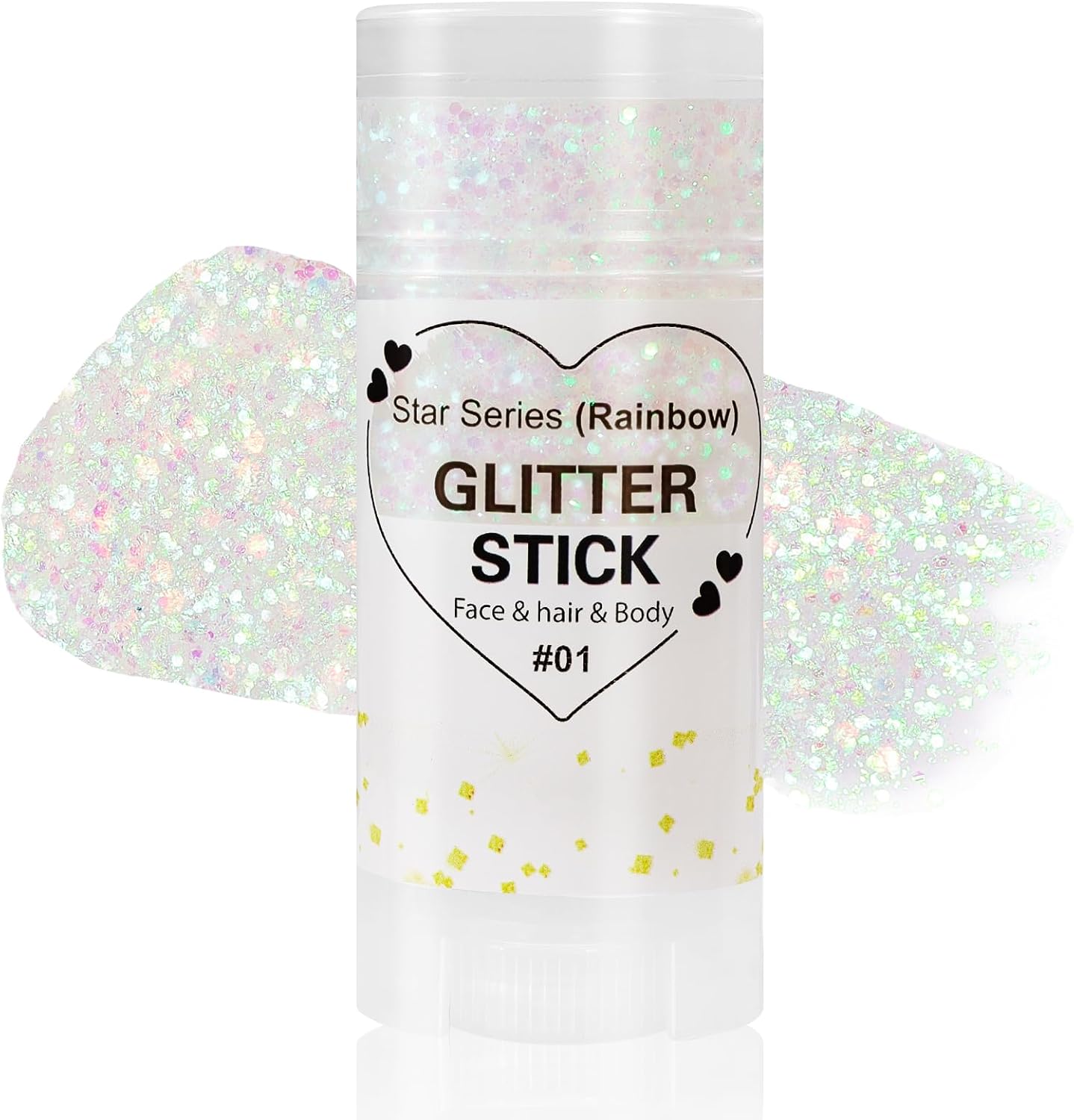 Mysense Rainbow Body Glitter Stick,Face Hair Glitter Christmas Makeup,Sparkling Mermaid Sequins Chunky Glitter Face Paint,Singer Concert Outfit Festival Rave Accessories for Women and Kids