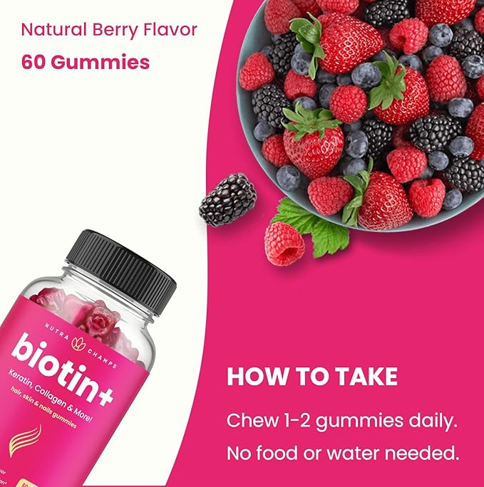 NutraChamps Biotin+ & Biotin. The Complete Duo for Hair, Skin and Nails.