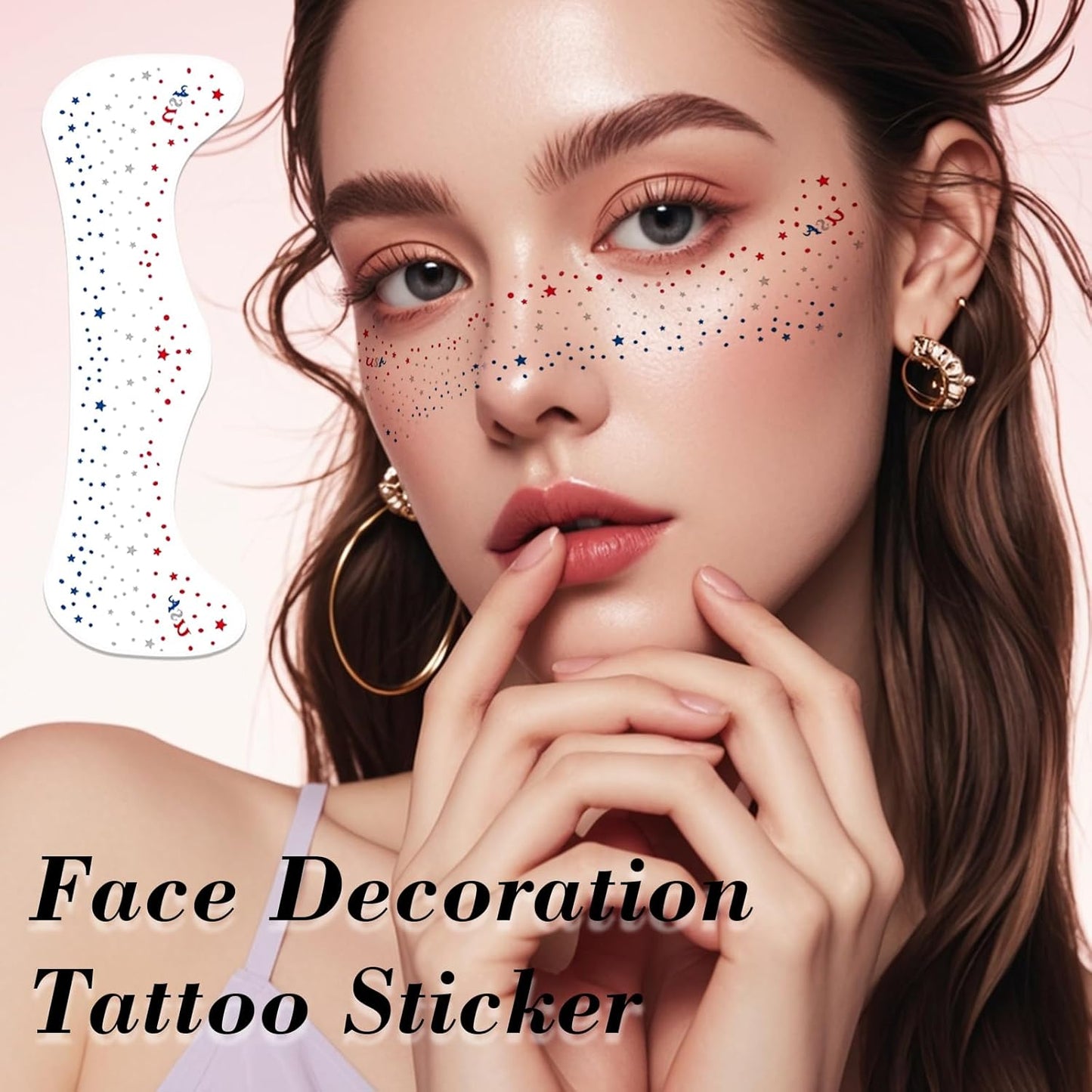 Temporary Tattoos Adult: Glitter Freckles & Star Face | Body Glitters with Face Glitter for Women Girls - Country Concerts Festival Rave Accessories (star)