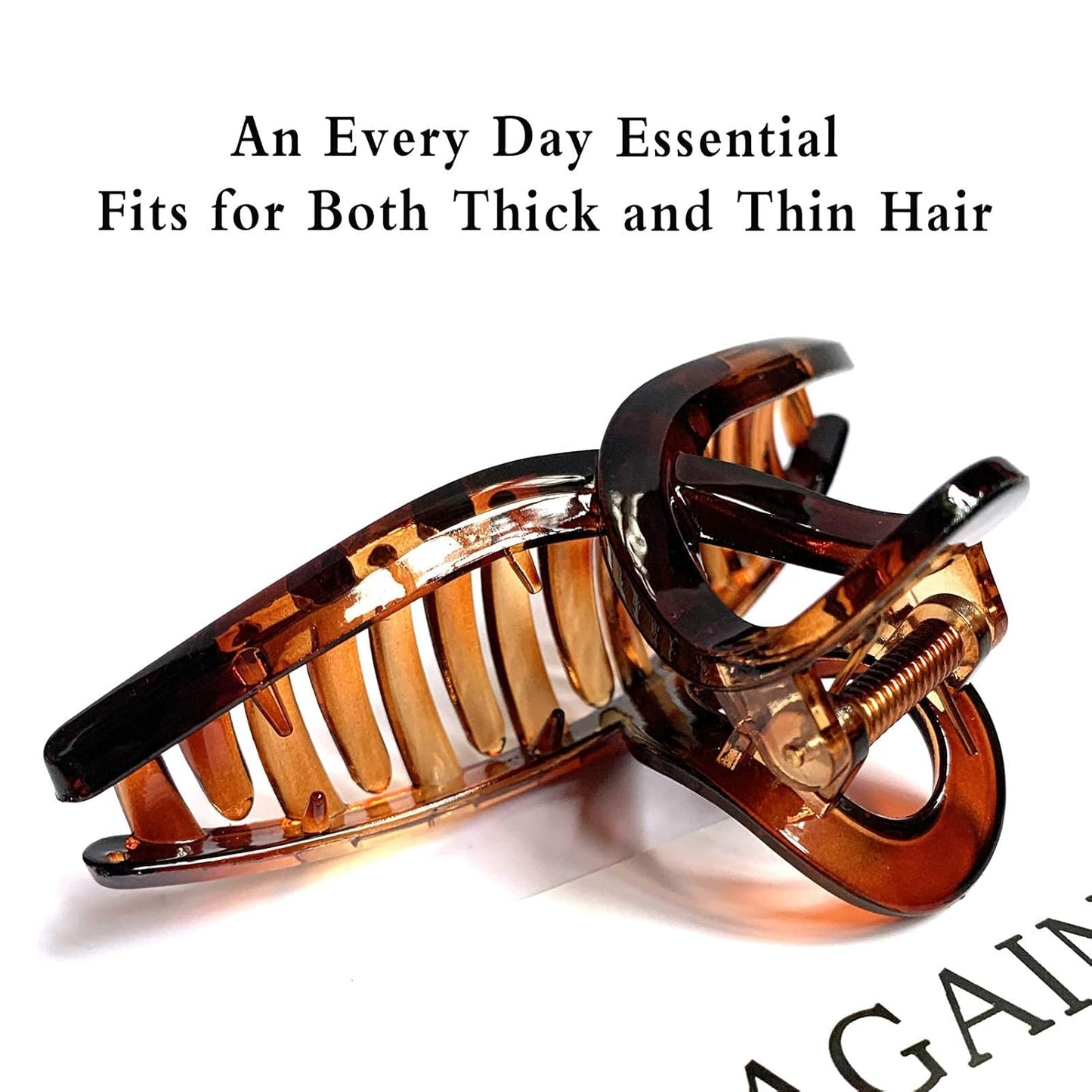 Hair Claw Clips Large 4.3 Inch No Slip Big Matte Glossy Butterfly Clip for Thin Fine, Medium Thick Hair Women, 5 Pack