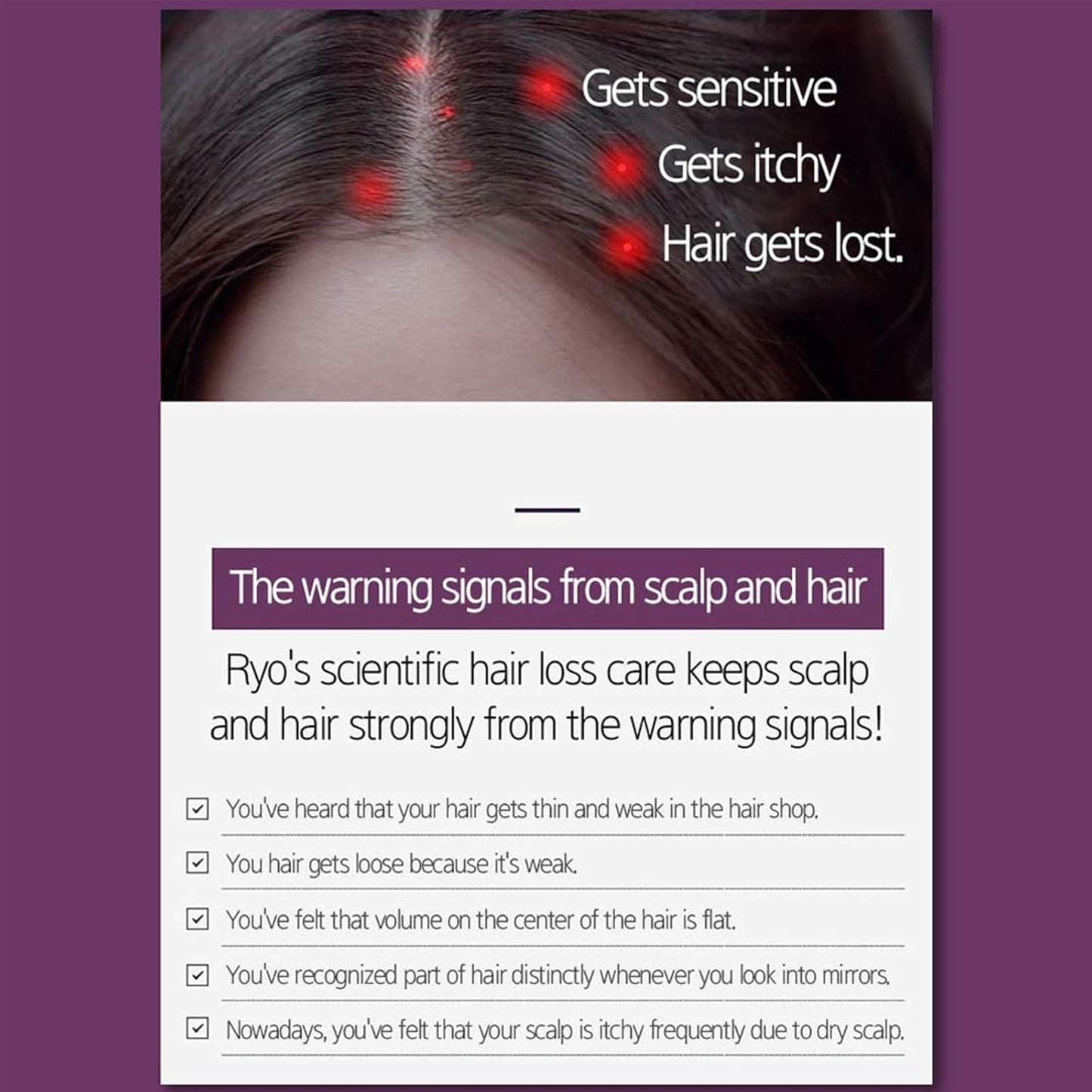 RYO Hair Strength Expert Care Shampoo for Sensitive Scalp, Hypoallergenic Cleansing, Soothing Care, Relieving Itchiness for Dryness and Smelly Scalp, Strengthening for Thinning Hair, 13.53 Fl Oz.