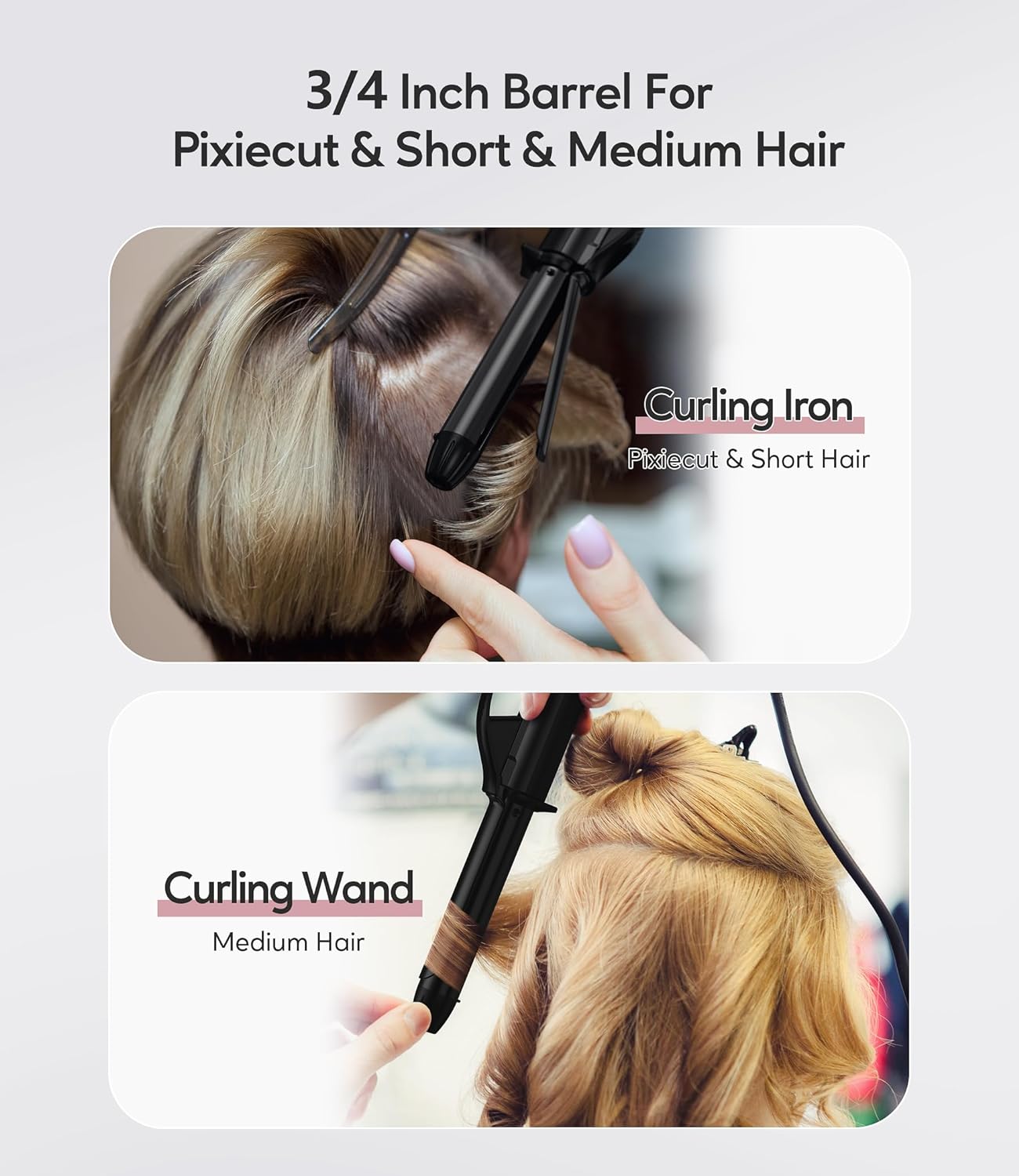 FARERY Mini Curling Iron Dual Voltage, 3/4 Inch Travel Curling Iron with 3 Adjustable Temperature, Ceramic Mini Hair Curler with Argan Oil & Keratin Infused, Travel Size Curling Wand with Storage Bag