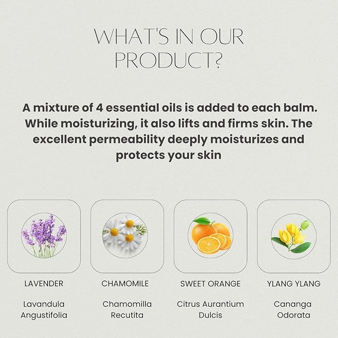 benatu Lavender Essential Oil Balm for Dry Skin Care, Scented Vitamin E Body Butter for Women and Men, Relaxing & Reparing Massage Oil, Blends with Chamomile, Sweet Orange, Ylang Ylang 3.53 oz