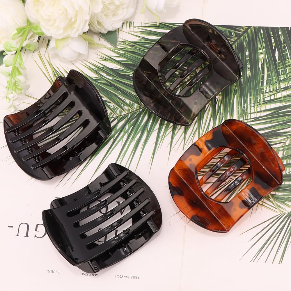4PCS Large flat Hair Clips for Women Girls Strong Hold French Duckbill Claw Clips for Thick Thin Hair lay Down Hair Styling Clips Accessories