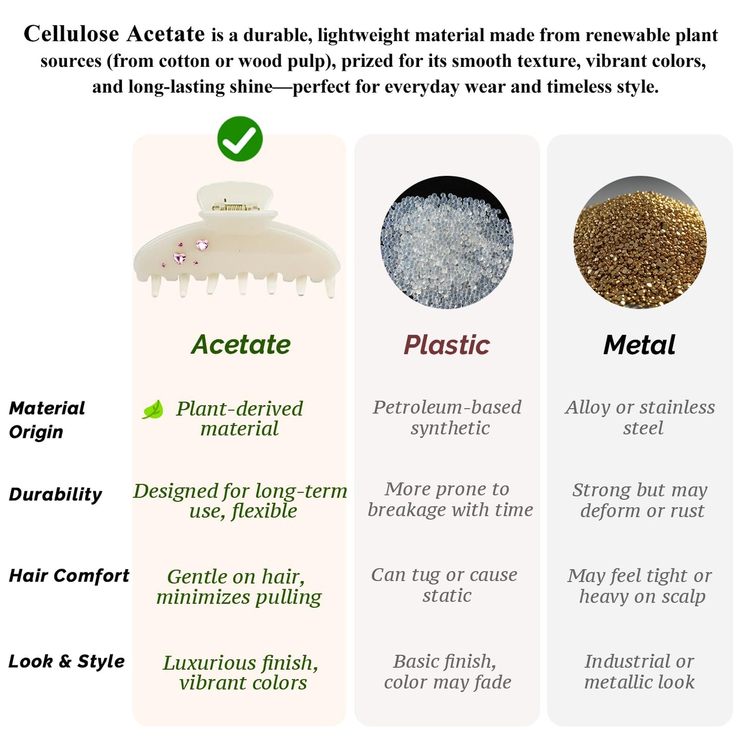 MAORULU Cute Claw Clip for Women – 4'' Large Acetate Hair Clips for Thick Thin Curly Long Hair, Rhinestone Jaw Clip Non-slip Hair Clamps, Strong Hold, Stylish French Design (White Rhinestone Clips)