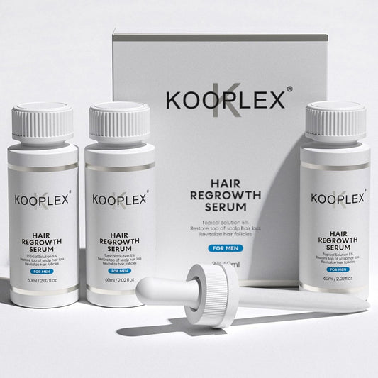 5% Minoxidil Hair Regrowth Serum for Men – Extra Strength Treatment with Biotin – Promotes Regrowth, Fights Hair Loss & Thinning, Stimulates Scalp for Fuller Hair – 60mL x3 Pack