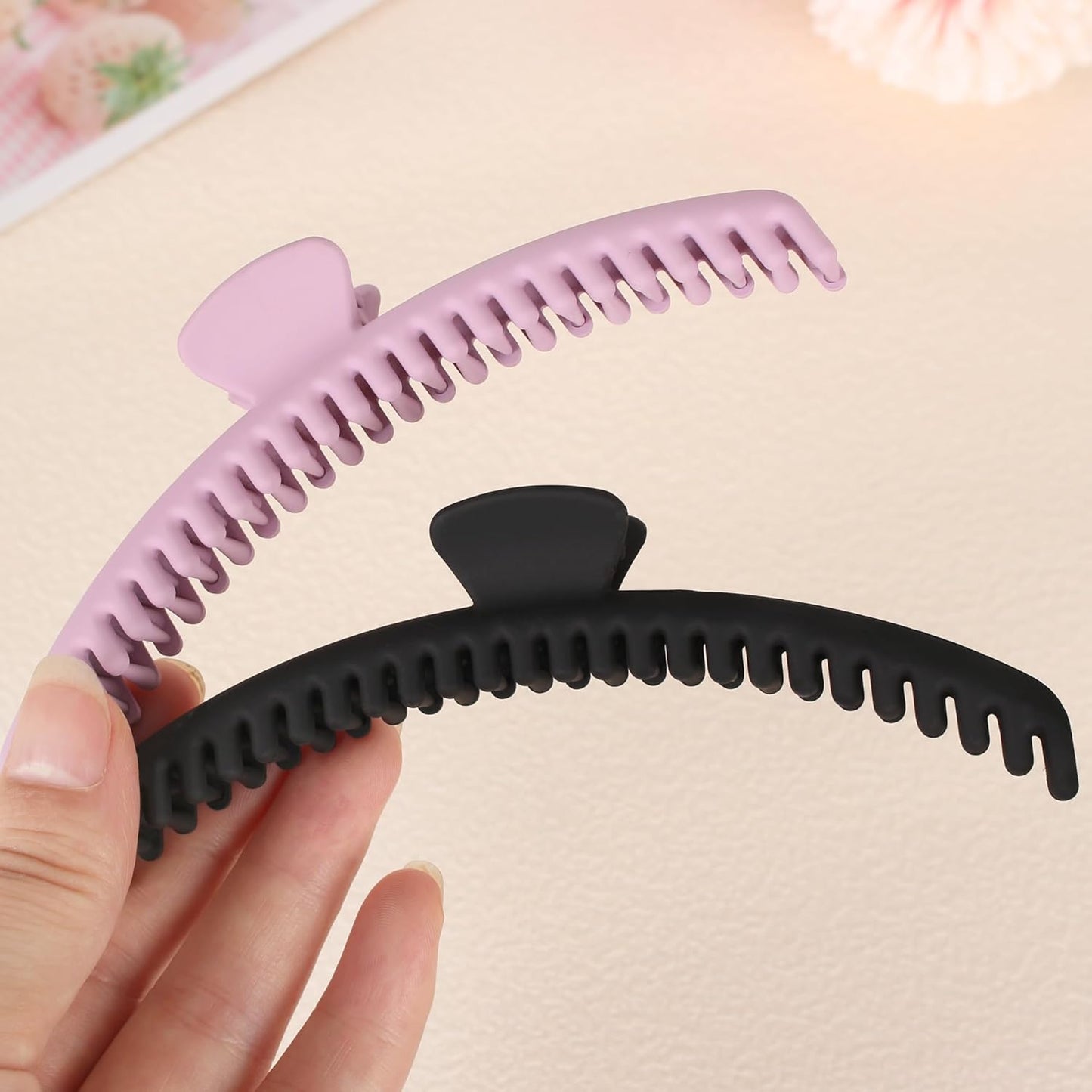 Hold Everything Hair Claw Clips for Thick and Thin Hair Big Hair Barrettes for Women and Girls Straight Wavy and Curly Hair Strong Hold Claw Clip with 52 teeth (7-Color)