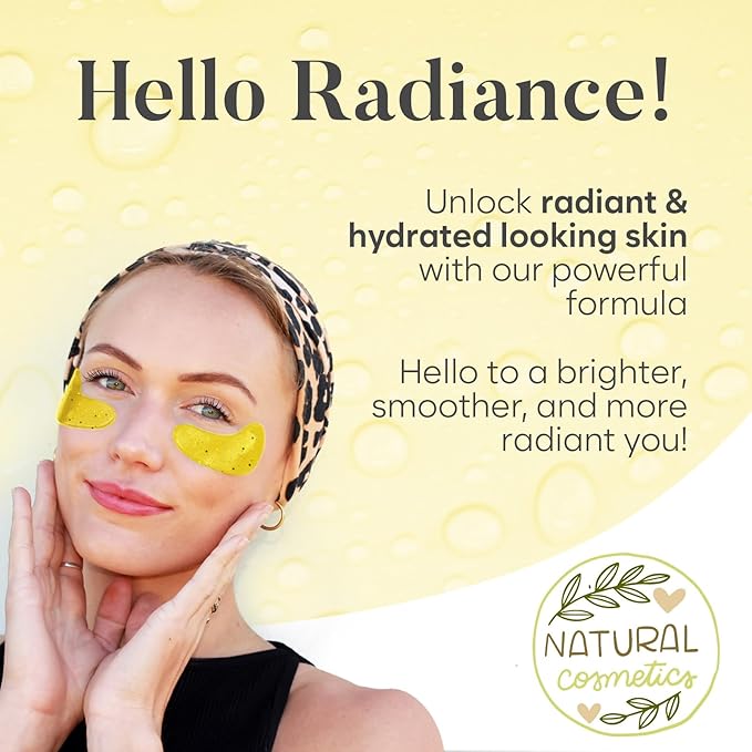 Daytime Under Eye Patches for Puffy Eyes and Dark Circles, Gel Eye Masks with Caffeine, Collagen & Vitamin C, Deeply Moisturizing, Bachelorette Party Favors, Anti Wrinkle Patches (30 Pairs)