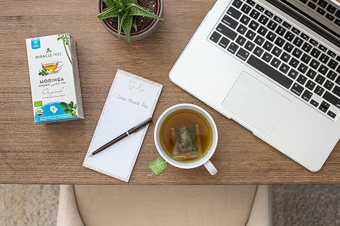 Miracle Tree - 6 Count of Organic Moringa Superfood Tea, 25 Individually Sealed Tea Bags, Original (Keto, Detox, Energy/Immunity Booster, Vegan, Gluten-Free, Organic, Non-GMO, Caffeine-Free)