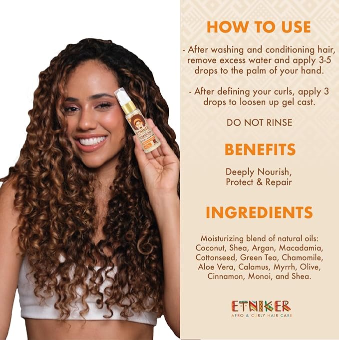 ETNIKER DEFINE & SHINE Bundle | Amazonia Deep Conditioning Hair Treatment & Hydroelixir Hair Oil | Hydrates, Repairs & Defines Curls | 13 Natural Oils, Cacay, Acai & Cupuaçu | Sulfate-Free Curly