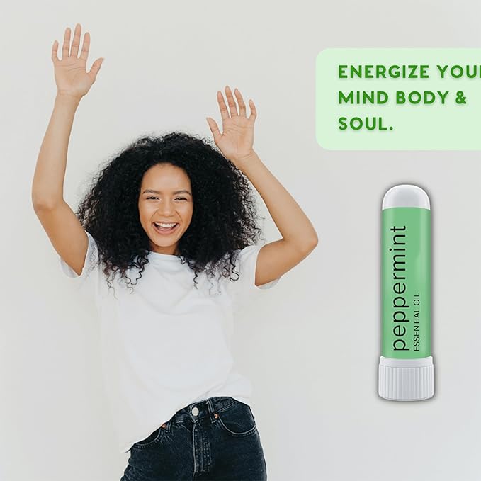 MOXĒ Peppermint Essential Oil Nasal Inhaler, Therapeutic No-Mess Aromatherapy, Cooling, Refreshing, Invigorating, Uplifts Mood and Positivity, Pure and Undiluted, Made in USA (3 Pack)`