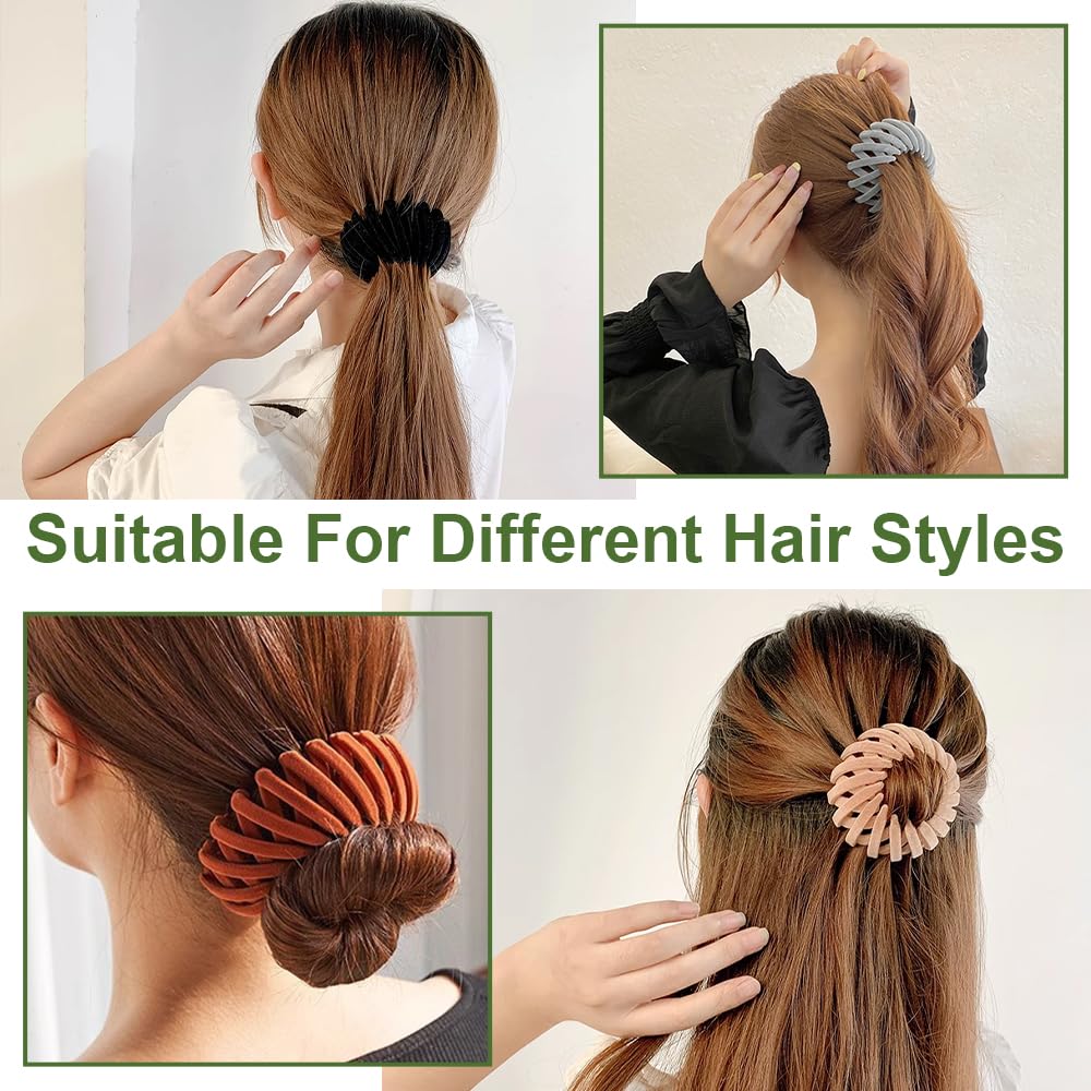 Birds Nest Hair Clips - Hair Claw Clamps Bun Makers Expandable Ponytail Holder Comb Hair Bands Hair Accessory for Women Ponytail Holders Claw Clips