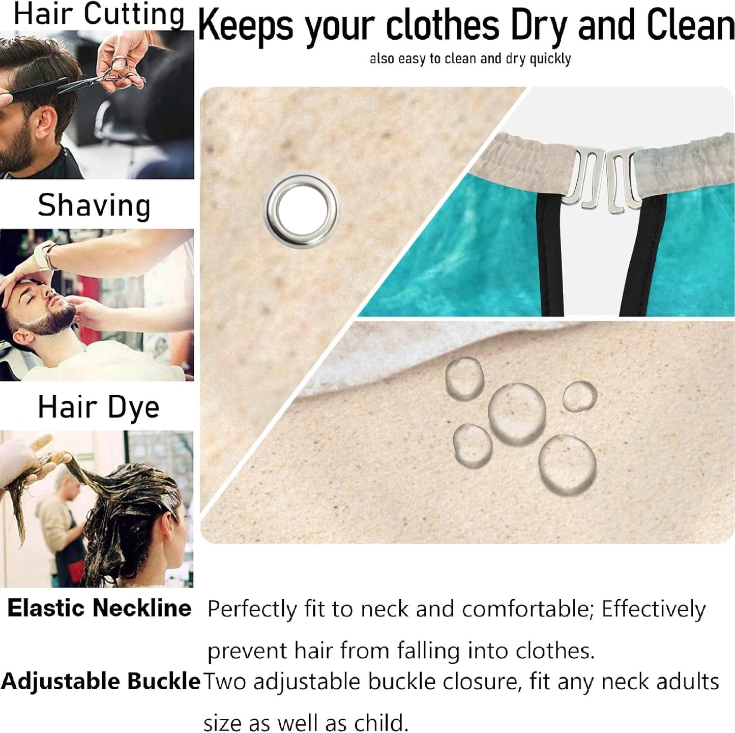 visesunny Professional Barber Cape Polyester Hair Cutting Clippings Catcher Grooming Cape Apron for Shaving Trimming For Men