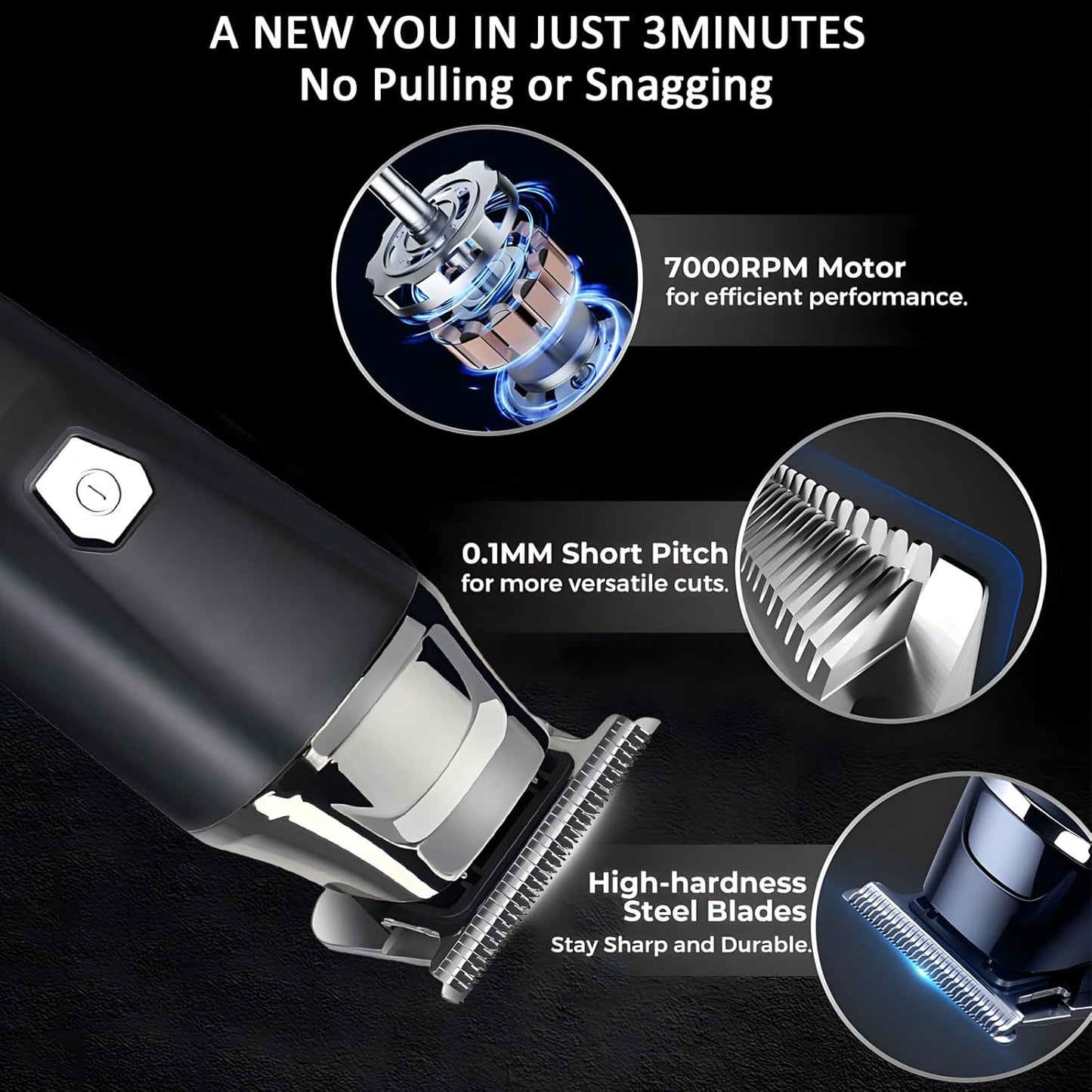 Household Digital Display Professional Electric Hair Clipper Set, Clippers and Trimmers Set with Maquinas De Cortar Pelo Profesionales Wall, Geta Clean, Fresh Haircut at Home (1 Set)