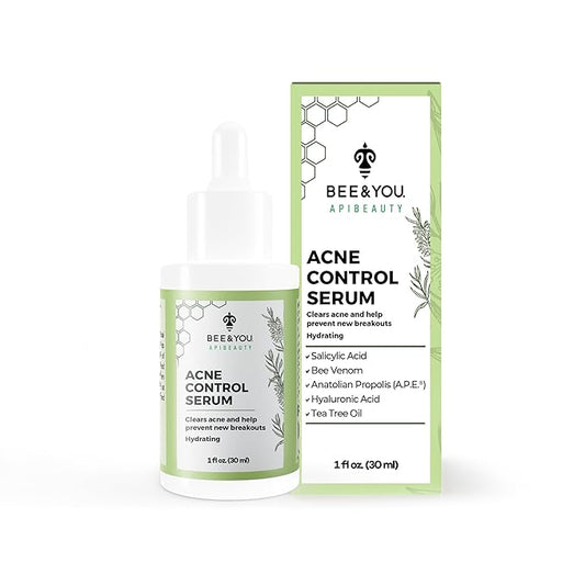 BEE and YOU Acne Treatment with Salicylic Acid, Bee Venom and 100% Natural Propolis Extract Acne Serum for Face and Body to Control and Clear Breakouts |1 Ounce