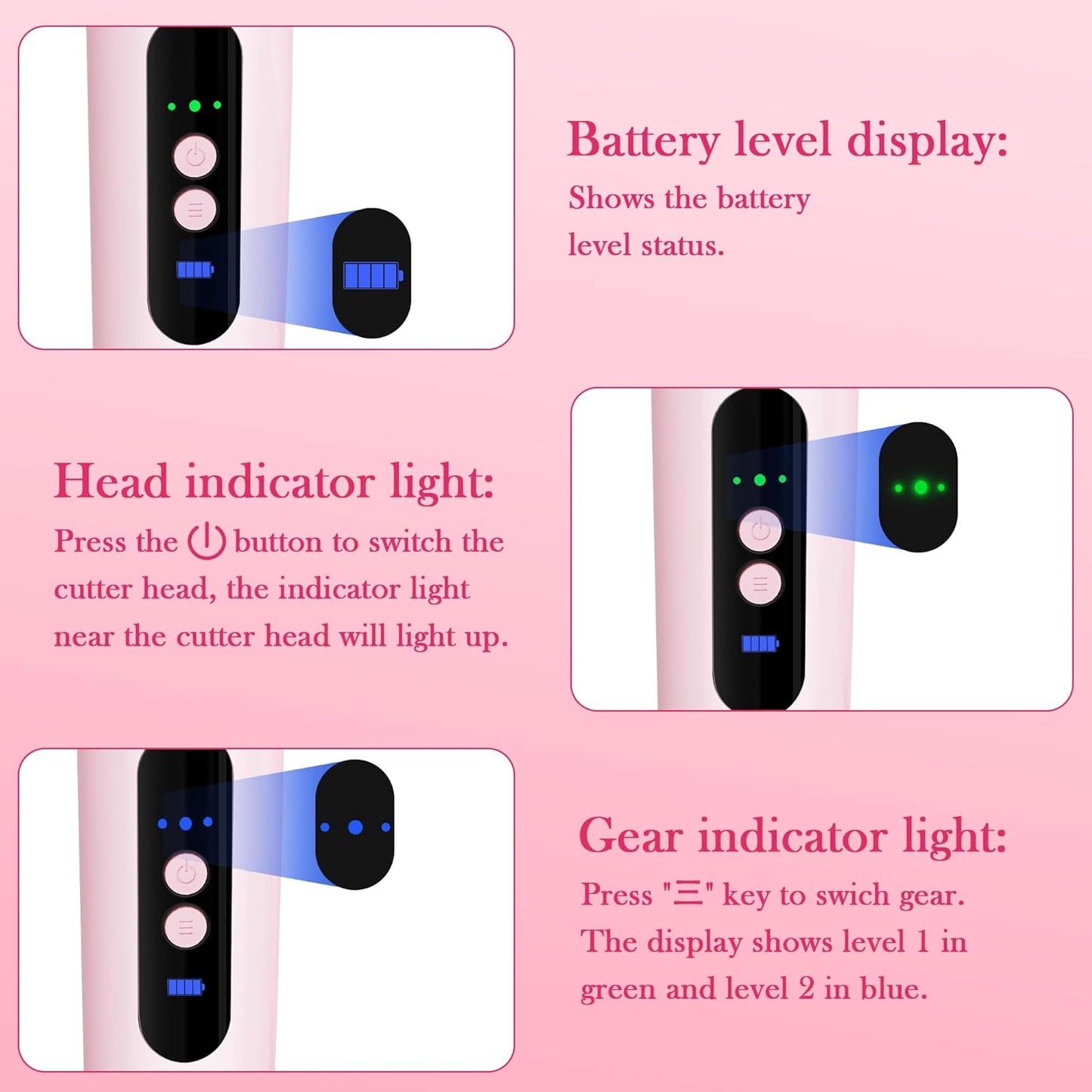 Bikini Trimmer Razors Shaver for Women: DEEHENK 2-Speed Electric Razor for Pubic Hair Dual Head Shaver Women IPX7 Waterproof Rechargeable Lady Trimmer for Bikini Underarm Body Leg Face Pink