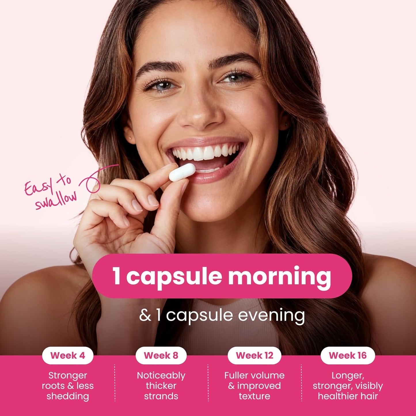 Trybello Daily Hair Booster Capsule - Hair Vitamins for Hair Loss for Women with Biotin & Collagen - Multivitamin for Women, All-Natural Hair Growth Support, Thicker, Fuller Hair Formula - 30 Servings