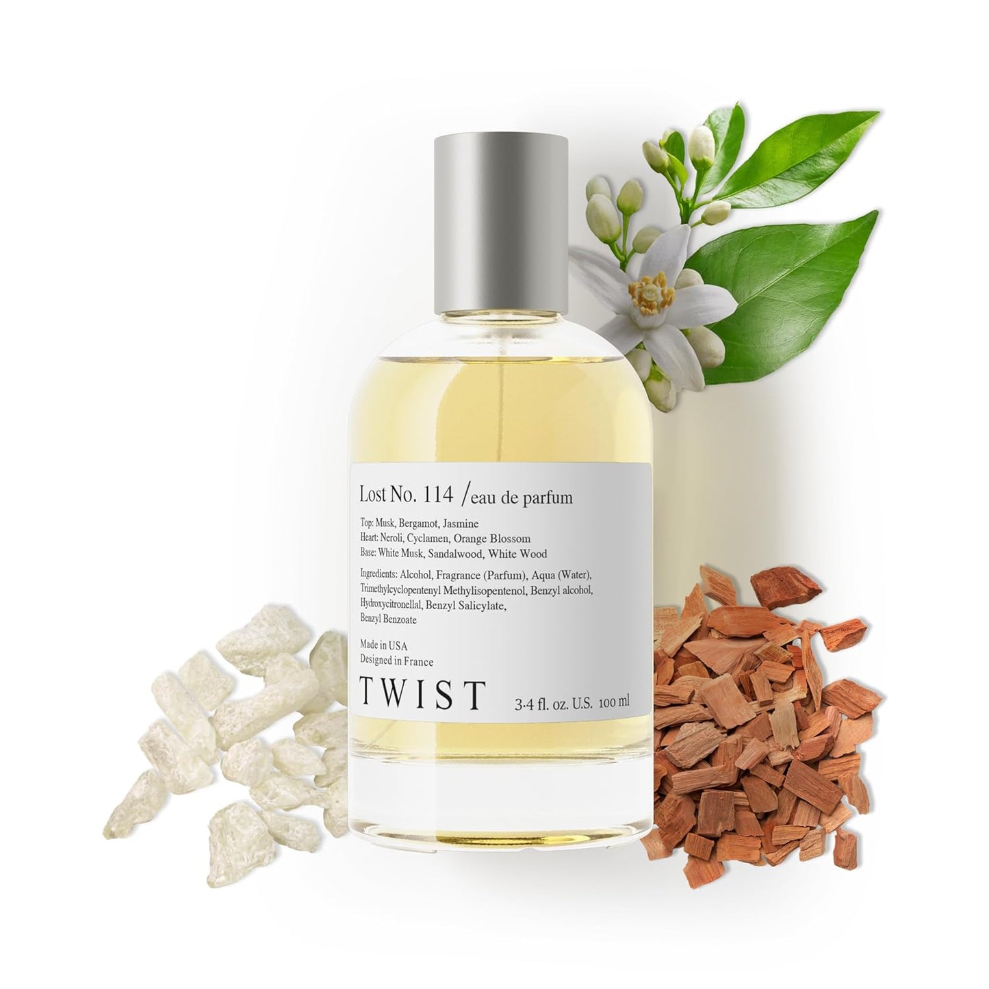 Twist Lost No. 114 - Inspired by Phl. Missing Person, Long-Lasting Perfume for Women & Men, Vegan, Clean Ingredients, Musk & Bergamot Unisex Fragrance – Spray 100 ml | 3.4 fl. oz