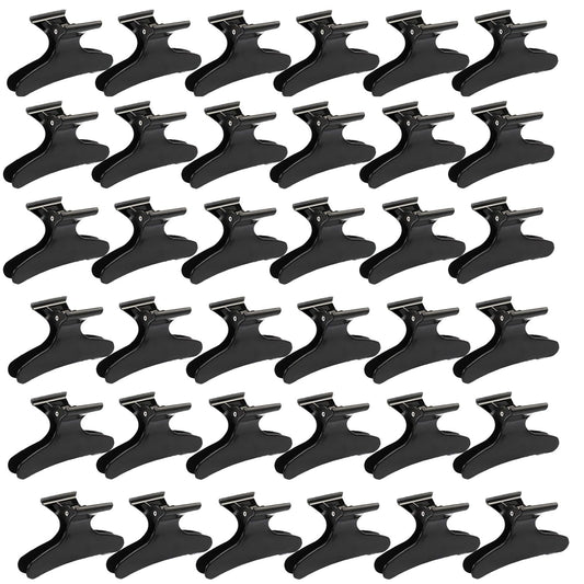 Ondder 36 Pcs Black Butterfly Hair Clips for Styling and Sectioning - Pro Claws Clamps for Cutting, Coloring - Hair Accessories for Women Girls