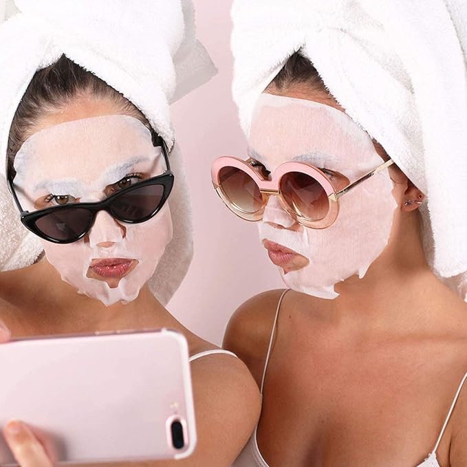 Beauty Restore Nourishing and Hydrating Lavender Face Mask with Hyaluronic Acid, Super Fruit Extracts, Allantoin & Adenosine, Cruelty Free, 5 Pack