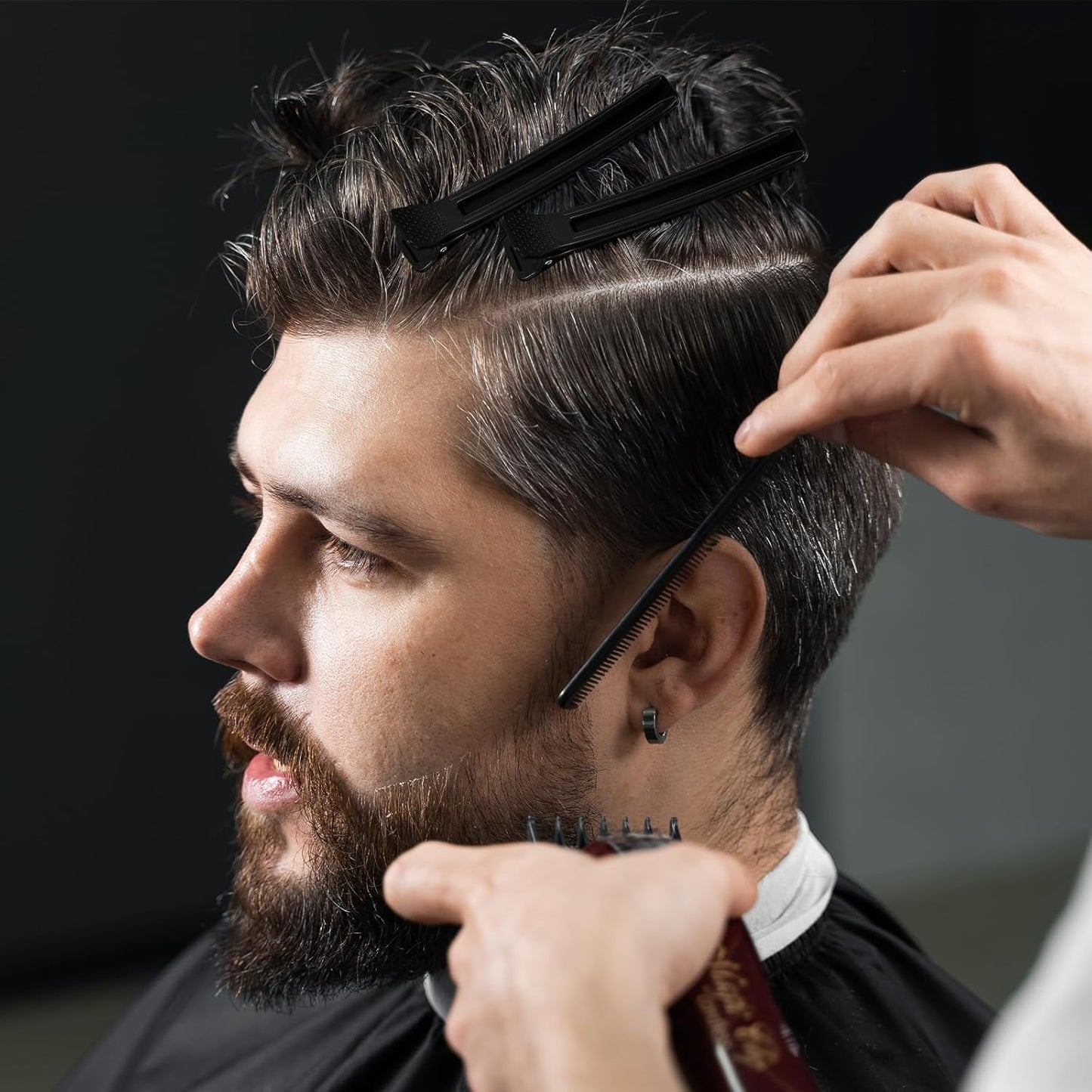 4 Pcs Grip Clips For Hair Sectioning, Hair Clips for Styling Sectioning Stylist Nonslip Grip Salon Home Cutting Coloring Foiling Placing Extensions DIY Accessories