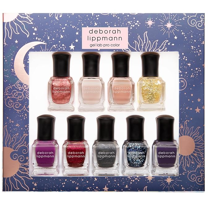 Deborah Lippmann Nail Polish, Gel Lab Pro Set | Treatment Enriched for Nail Health, Wear and Shine | No Lamps or Tools | We Are All Made Of Stars, 9 Bottles