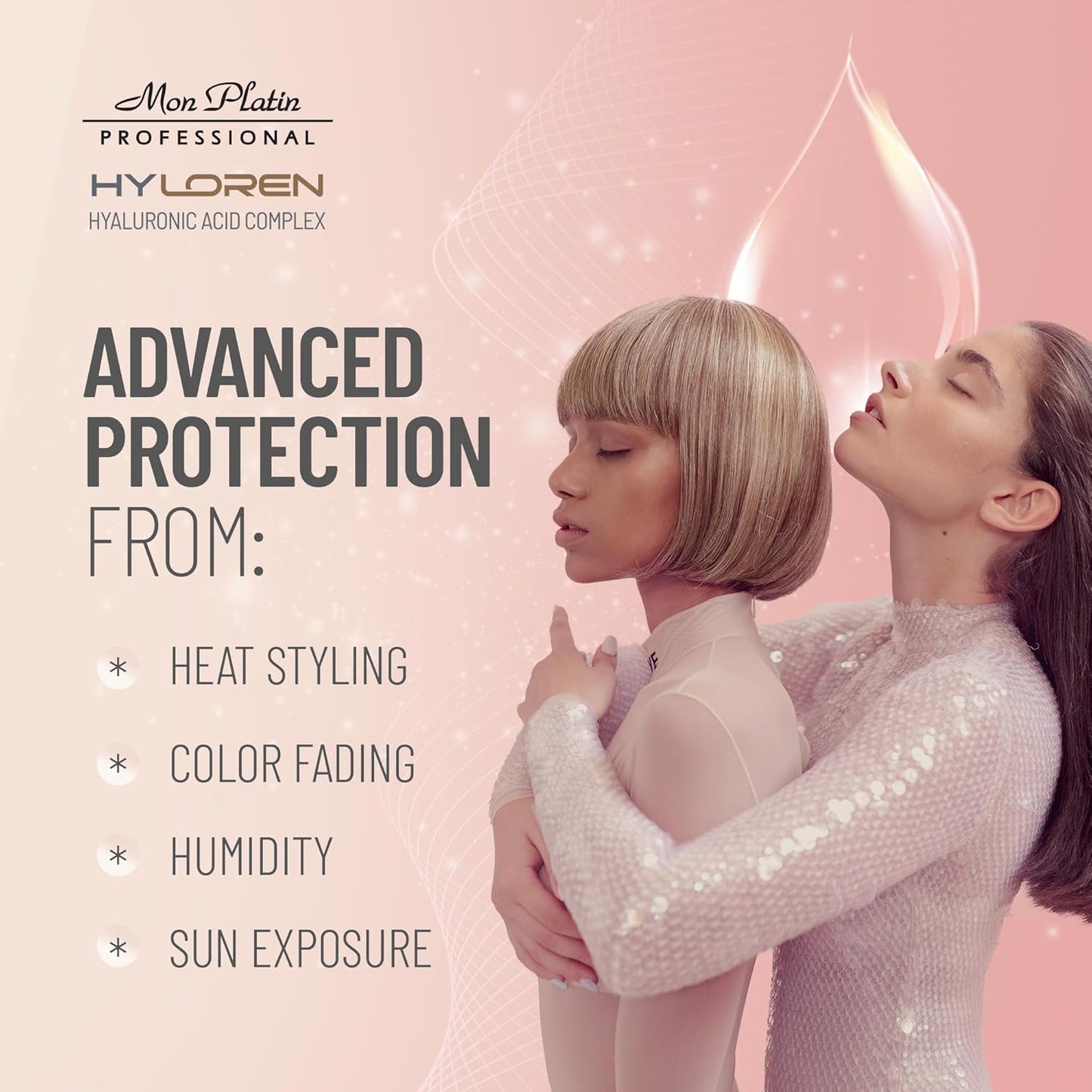 Mon Platin Professional Mon Platin Dream Hair Blow Dry Heat Protection Spray for Straightened Hair -Ultimate Hair Control with Anti-Frizz Formula, BLOND MASK Hyaluronic Acid Complex, Gloss Shine