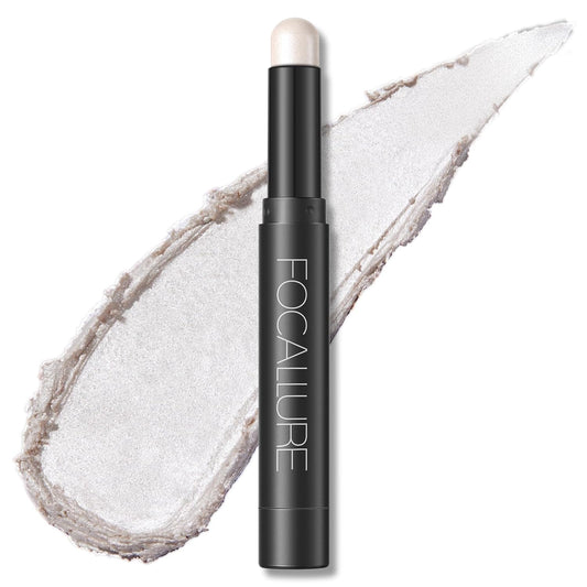 FOCALLURE Shimmer and Matte Cream Eyeshadow Stick,Smooth Brilliant Eye Brightener Pencil for Women,Long Lasting Waterproof Eye Shadow and Liners Makeup,FROST