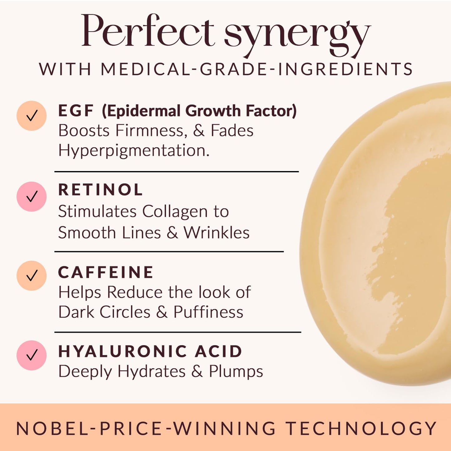 SKINWIT - Anti-Aging Eye Cream, EGF, Retinol, Hyaluronic Acid and Peptides for lines and Wrinkles, Caffeine and Hesperidin for Dark Circles & Puffiness - 0.67 Oz - Made in USA