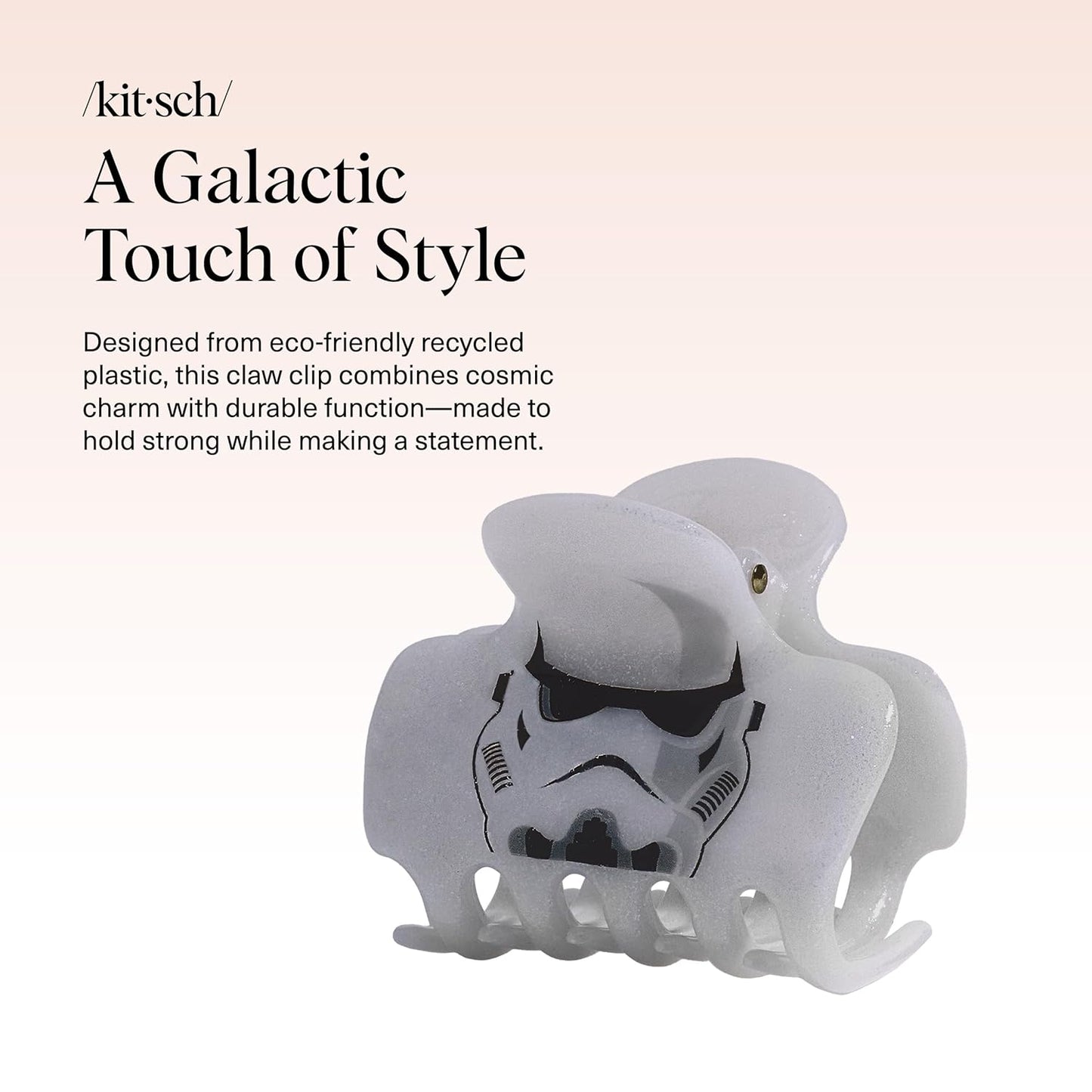 Kitsch x Star Wars Stormtrooper Glitter Hair Clip for Women – Iconic Galaxy-Inspired Claw Clip | Eco-Friendly Recycled Plastic, Strong Secure Grip | Ideal Gifts for Women, Hair Accessories for Girls