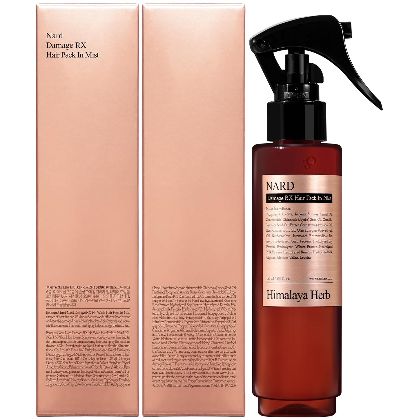 NARD Damage RX Hair Pack In Mist 150ML / 5.07 FL OZ - Repairing Hair Treatment Spray, Nourishing Leave-In Conditioner, Hydration for Dry & Damaged Hair