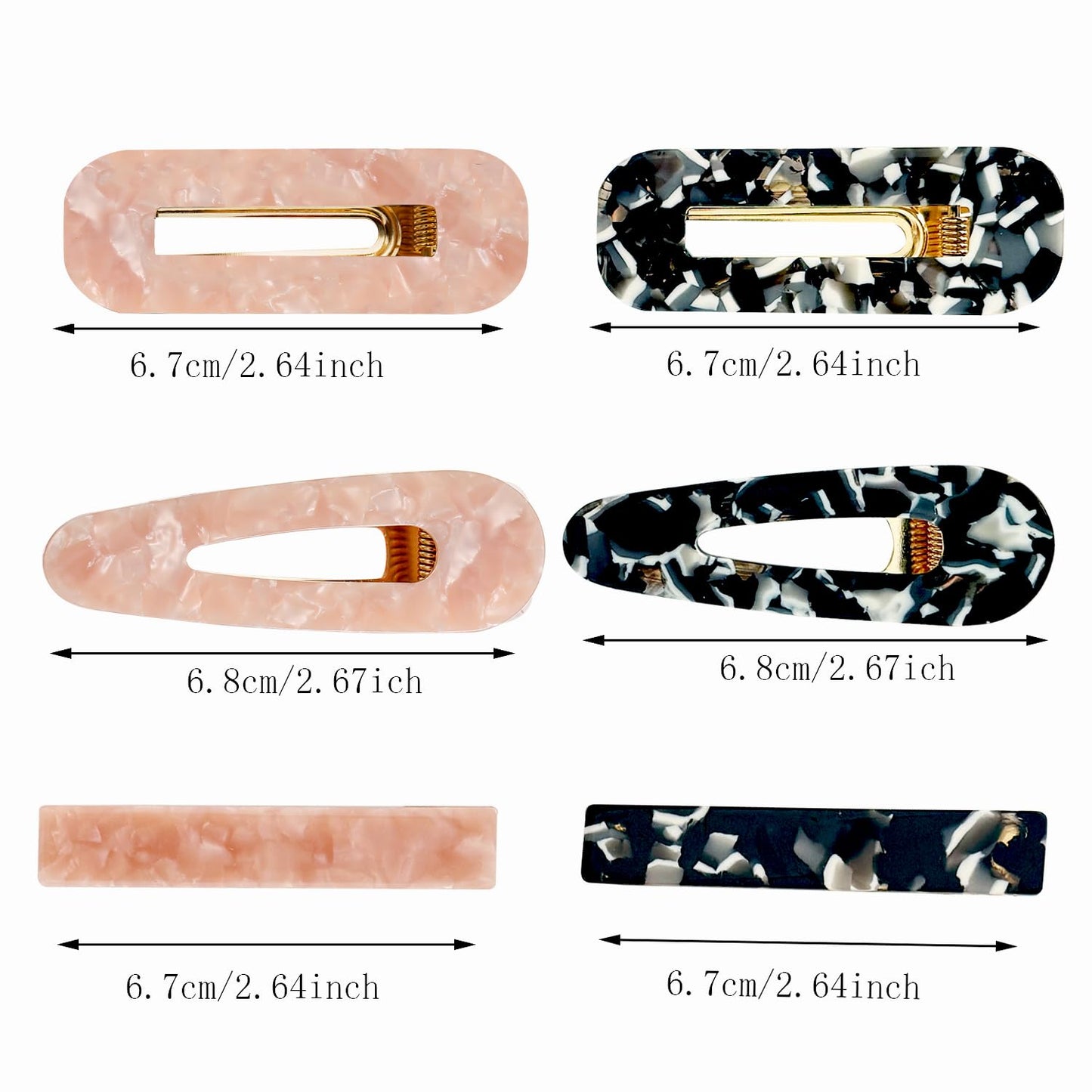 12 Pieces Acrylic Resin Marble Hair Clips Set, Decorative Pearls Hair Barrettes Sweet Decorative Bobby Pins Hairpin Headwear Hair Accessories Headwear for Women and Girls…