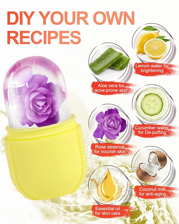 Ice Roller for Face & Eye, Beauty Facial Ice Holder Mold Face Puffiness Relief Massage Skin Care Tools for Brighten Lubricate Shrink Pores Remove Fine Lines