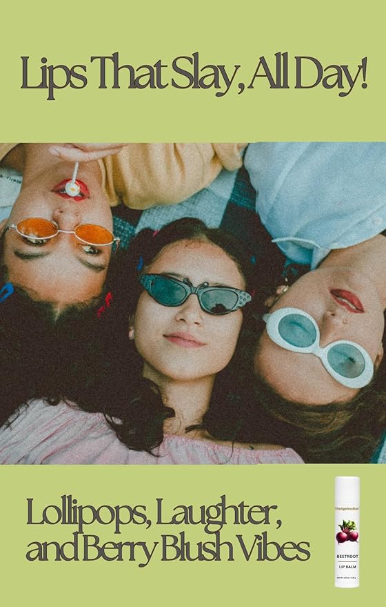 TheAgelessBox® Beetroot Lip Balm – Natural & Organic Lip Care with Shea Butter & Sweet Almond Oil – Hydrating, Antioxidant-Rich & Nourishing – Plant-Based, Cruelty-Free & Eco-Friendly