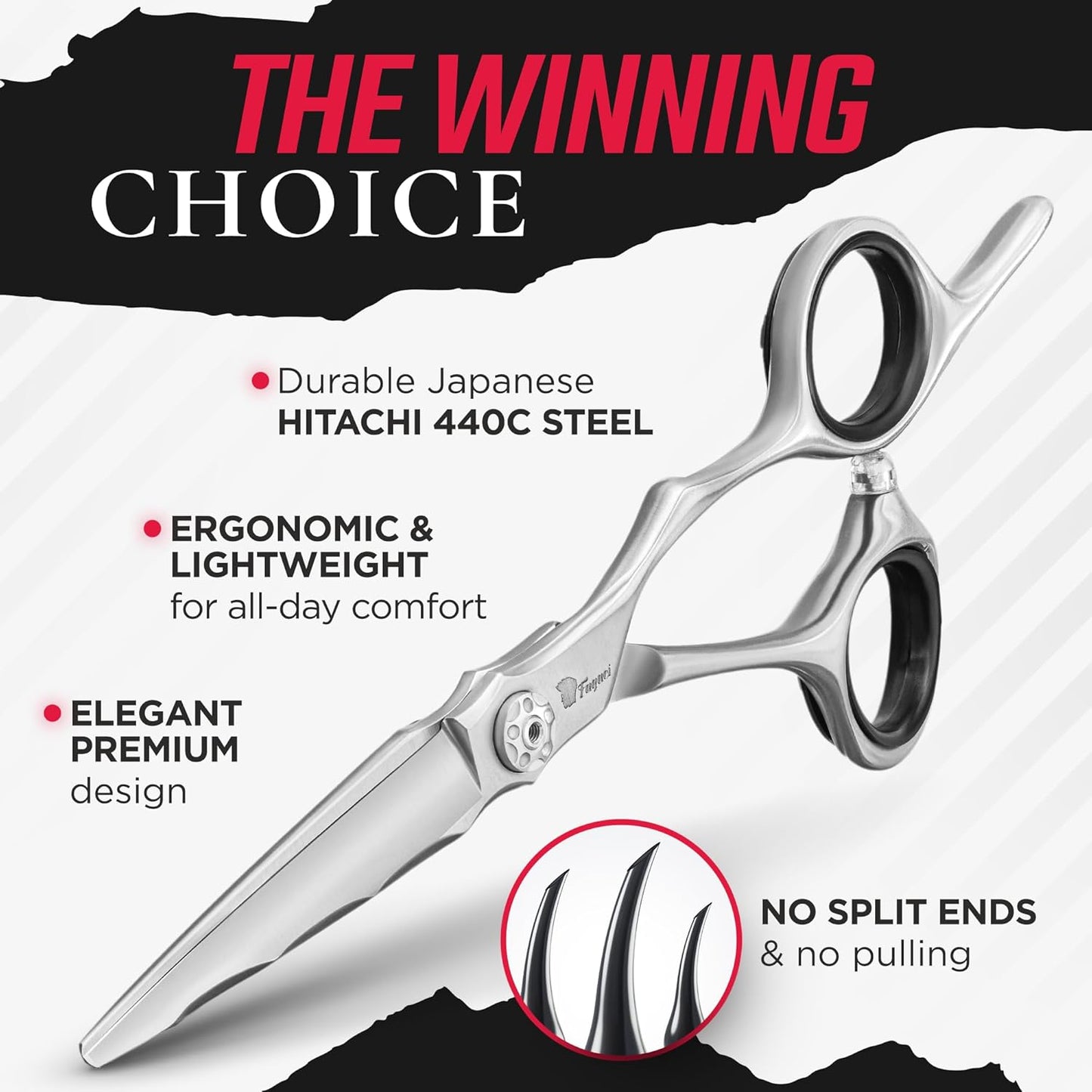 Fagaci Professional Hair Cutting Scissors 4.5” Japanese Steel for Ultra-Precise Cuts, Razor Sharp Blades Hair Scissors for Women & Men, Extreme Durability Hair Shears, Hair Cutting Barber Scissors