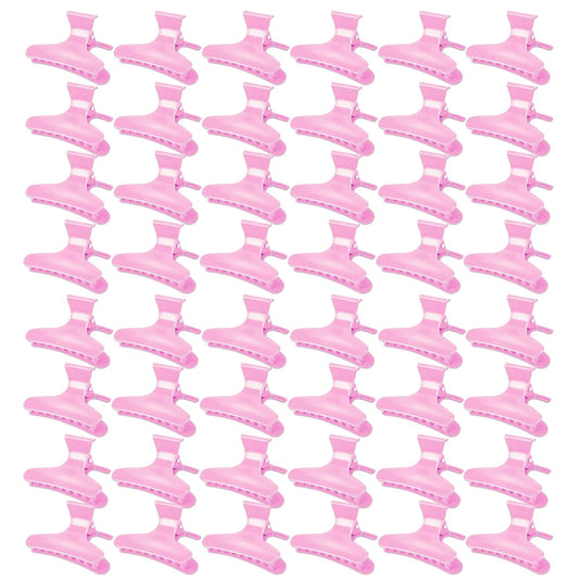 Ondder 48 Pcs Pink Butterfly Hair Clips for Styling and Sectioning - Pro Claws Clamps for Cutting, Coloring - Hair Accessories for Women Girls