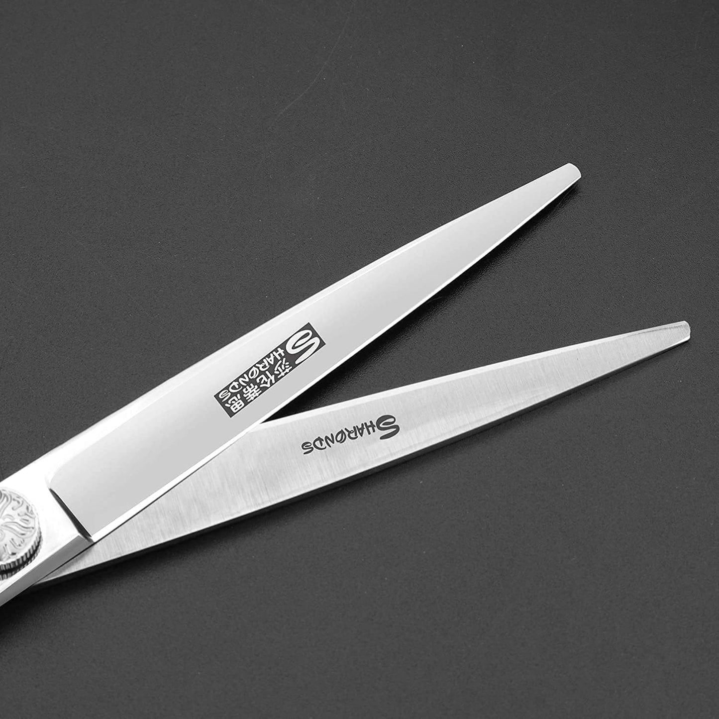 6/7/8 Inch Professional Hairdressing Scissors Barber Rose Pattern Hair Stylist Shears Styling Tool Japanese Stainless Steel Clippers (6-in four piece set)