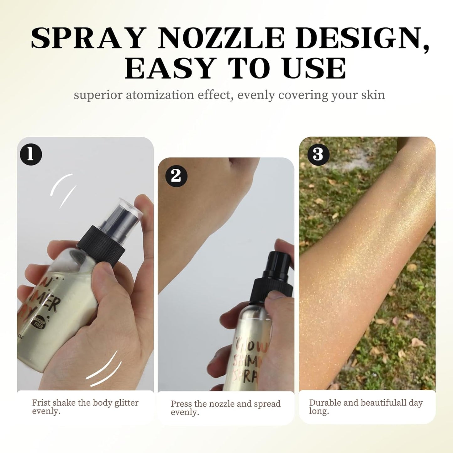 Glitter Spray for Hair and Body, Glitter Body Spray, Quick-Drying Waterproofing Body Shimmer Suitable for Festival Rave (Light Green, 2.6 fl oz)