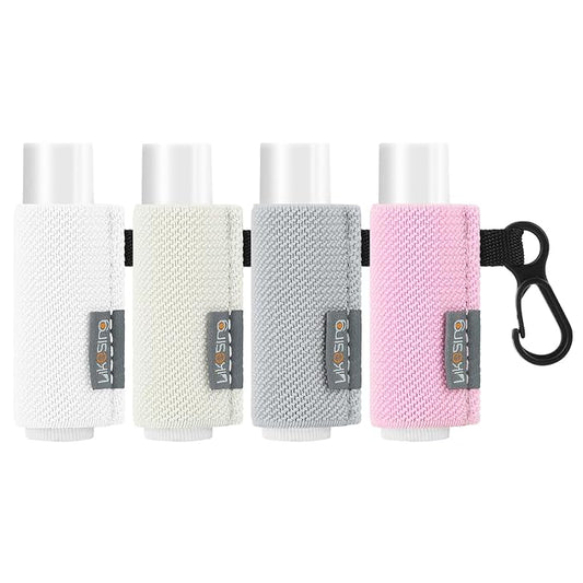 Lip Balm Holder, 4Pcs Chapstick Holder with Clip On for Backpacks, Elastic Lipstick Sleeve Holder Gifts for Friends Women Girls Boys Man