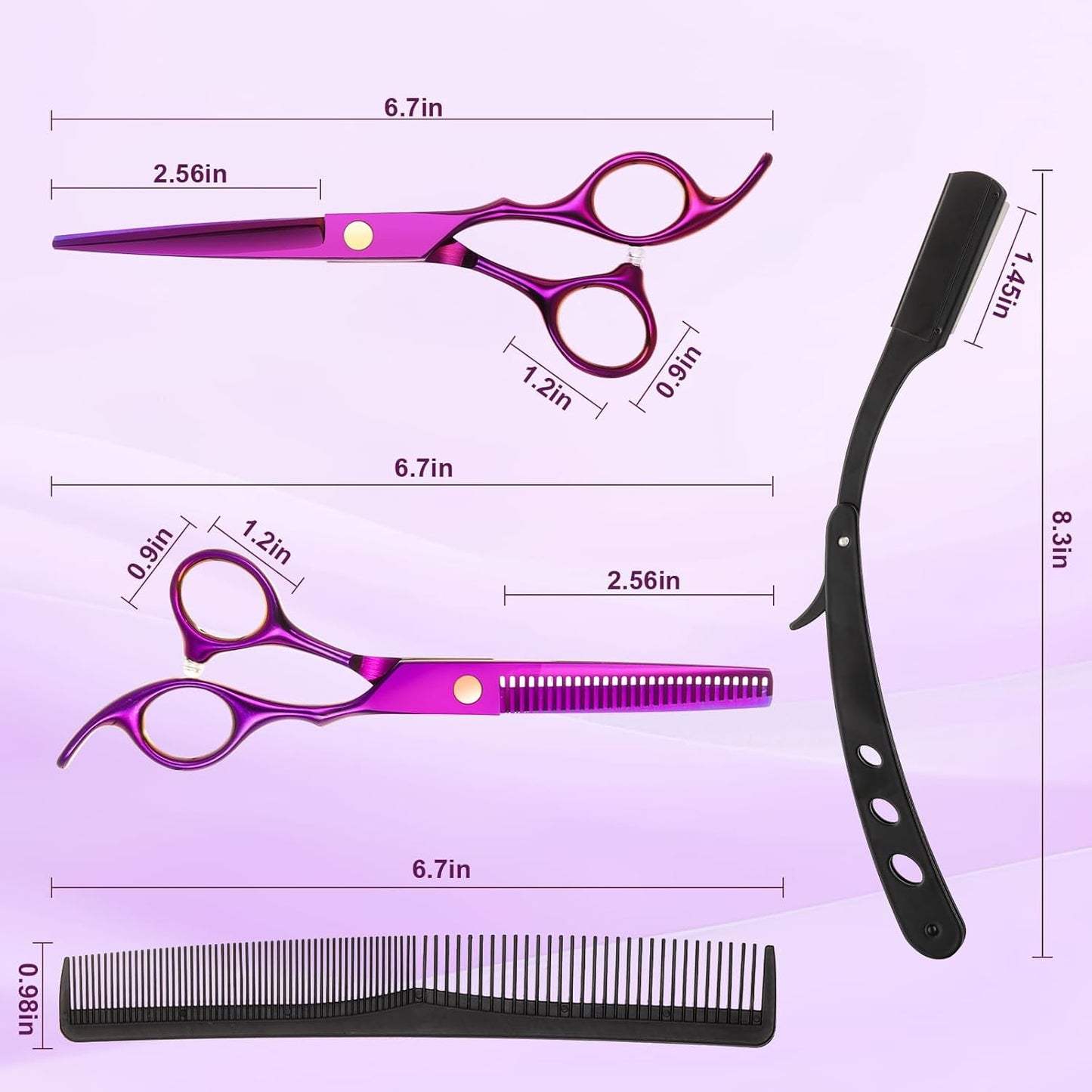 Hair Cutting Scissors Kit, Professional Barber Shears Set with Hair Scissors Thinning Shears, Tijeras para Cortar Cabello Haircutting Sheers Hair Cut Blending Salon Scissor for Men Women Pet