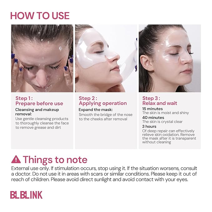 3 Pack Moisturizing Collagen Firming Hydrogel Mask 34gx15ea, Overnight Repair for Dry Skin, Collagen Face Masks, Firming & Anti-Aging, Hydrating Face Masks，Skincare