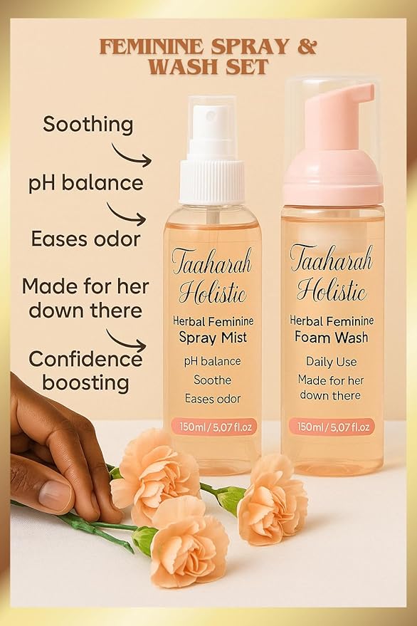 Luxury Plant-Based Feminine Spray and Wash Set – Intimate Care for Women, Daily Hygiene Solution for Sensitive Areas, pH Balancing and Refreshing Comfort, 5.07 fl oz