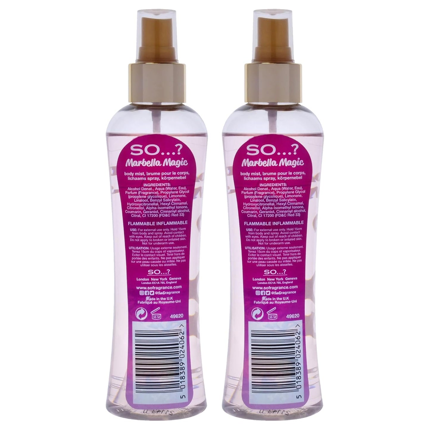 So...? Marbella Magic Body Mist for Women - 6.9 oz Body Mist - Pack of 2