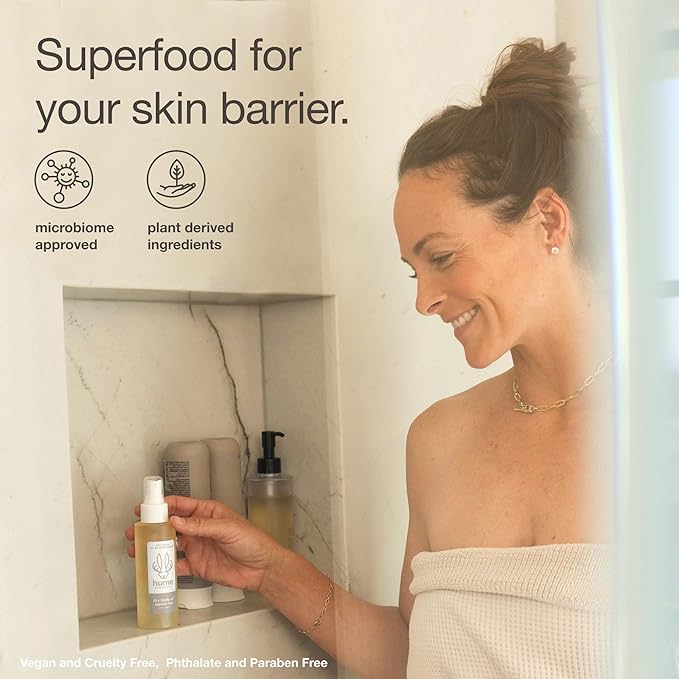 HUME SUPERNATURAL Dry Body Oil Spray - Moisturizing Oil for Dry Skin, After Shower Body Oils for Women and Men, Oil Body Spray, Nourishing, Hydration, Glow, Probiotic, Fragrance Free, 1 Pack