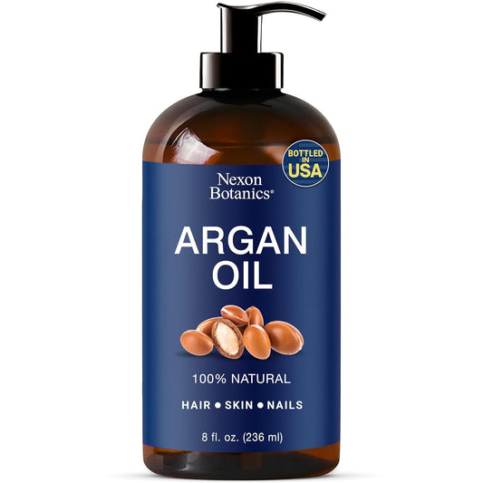 Argan Oil for Hair Growth 8 fl oz - 100% Natural Moroccan Argan oil for Face, Body, Skin and Nails - Aceite de Argan