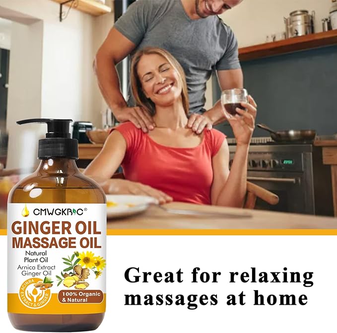 2 Pack Ginger Oil Lymphatic Drainage Massage,Belly Drainage Ginger Oil-Warming Tired Sore Muscle Ginger Massage Oils With Natural Arnica Extract,Grapeseed Oil,Vitamin E Massage Oil for Massage Therapy