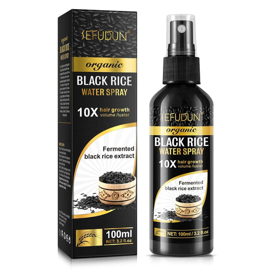 Organic Black Rice Water Spray for Hair Growth, with Castor Oil & Ginger Root Extract for Thicker, Fuller Hair, Helps in Hair Loss and helps Repair Damage 100ml/3.2 fl. Oz (1 PC) - ActivePur