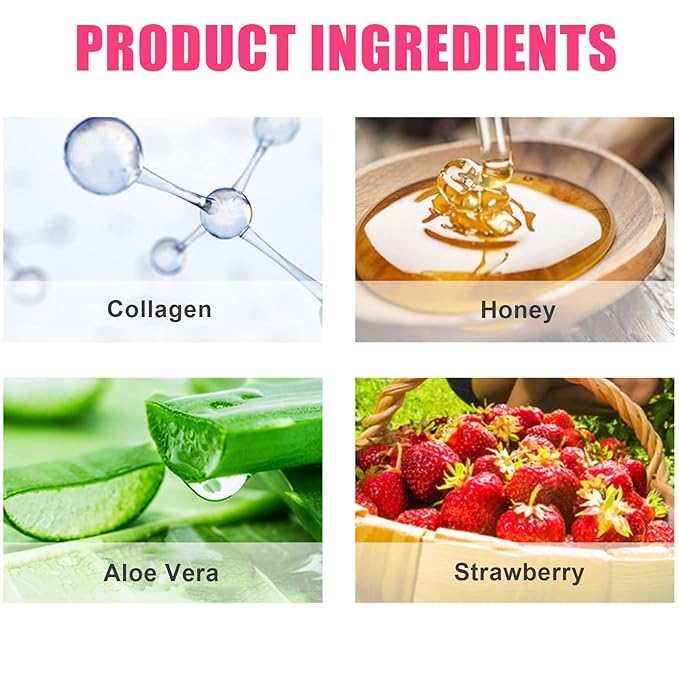 2 Pack Strawberry Lip Mask & Balm Pot - Propolis Moisturizing Hydrating Lip Sleeping Mask - Prevents Dry & Cracked Lips - Exfoliator (Strawberry)