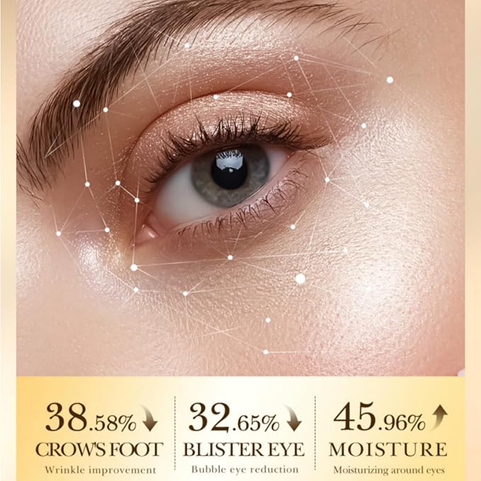 Hunqian 24K Gold Eye Cream - Anti-Aging, Reduce Wrinkles, Dark Circles & Puffiness, with 24K Gold Particles & Premium Ingredients for Delicate Eye Area Care.20g/box